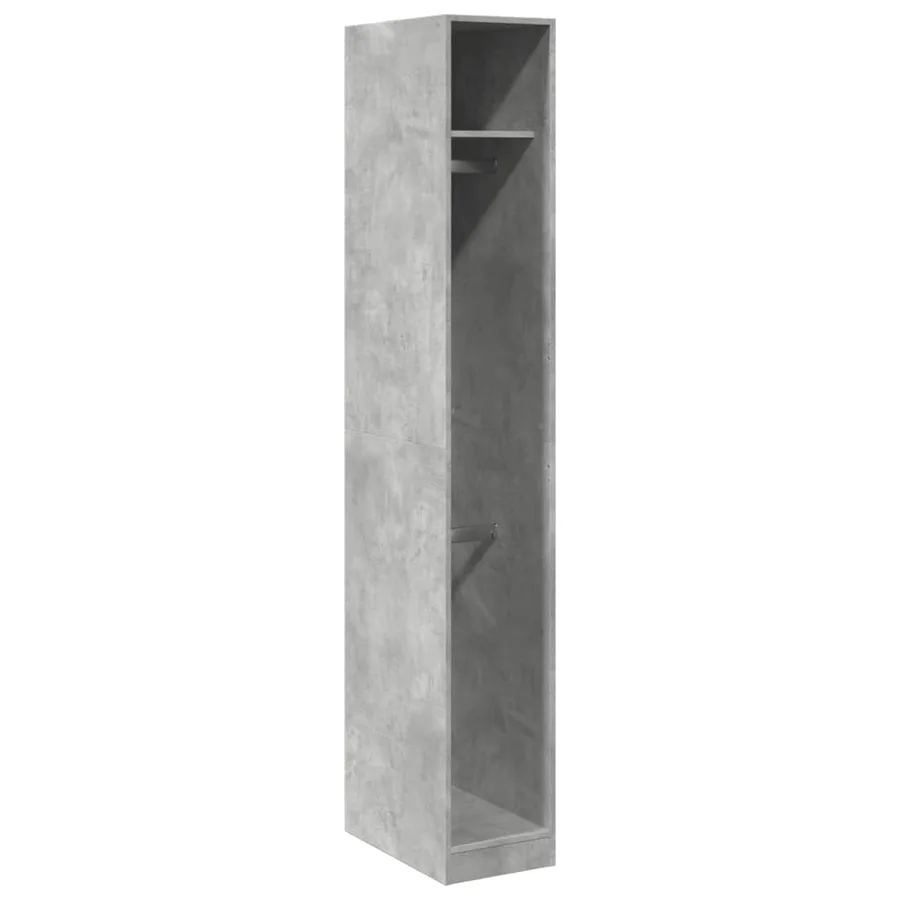 Garde-robe gris béton 30x50x200 cm bois d'ingénierie - 2