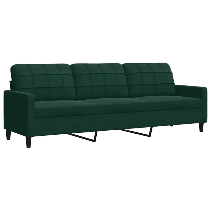 Ensemble de canapés 4 pcs avec coussins Vert foncé Velours - 4