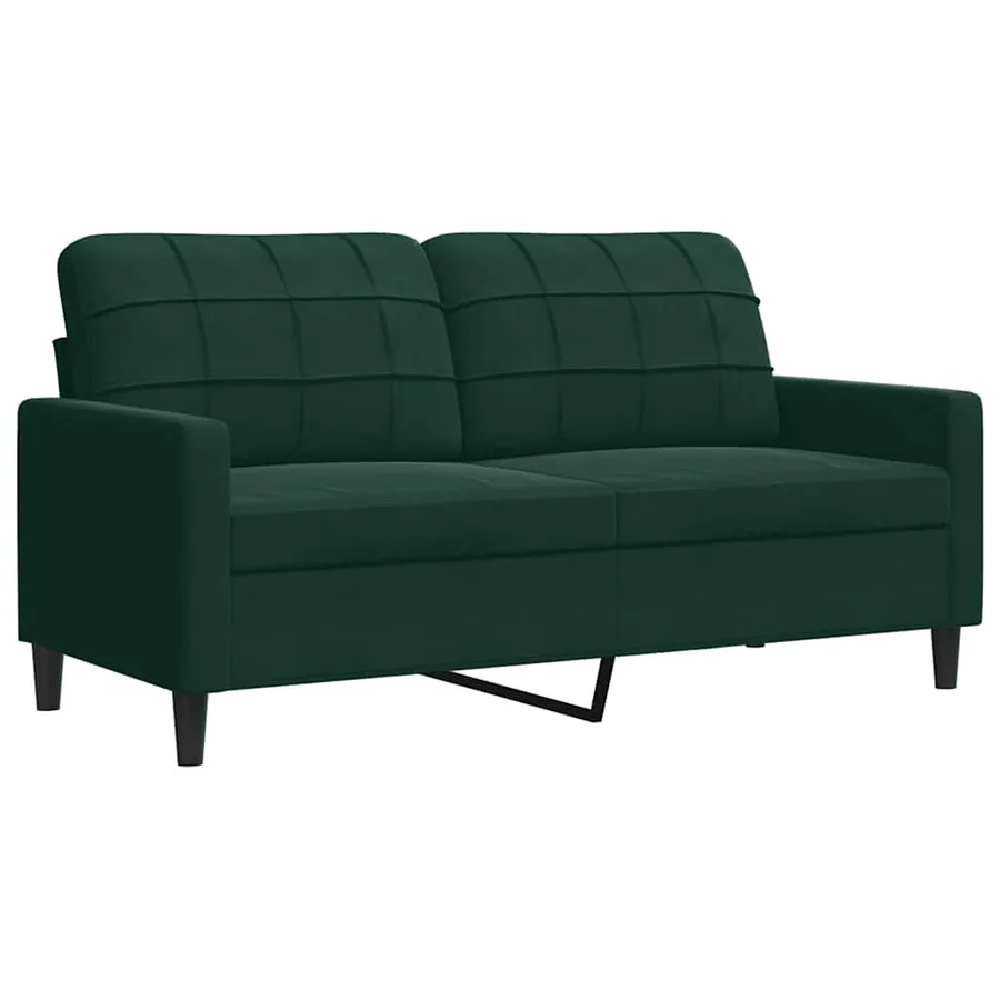 Ensemble de canapés 4 pcs avec coussins Vert foncé Velours - 5