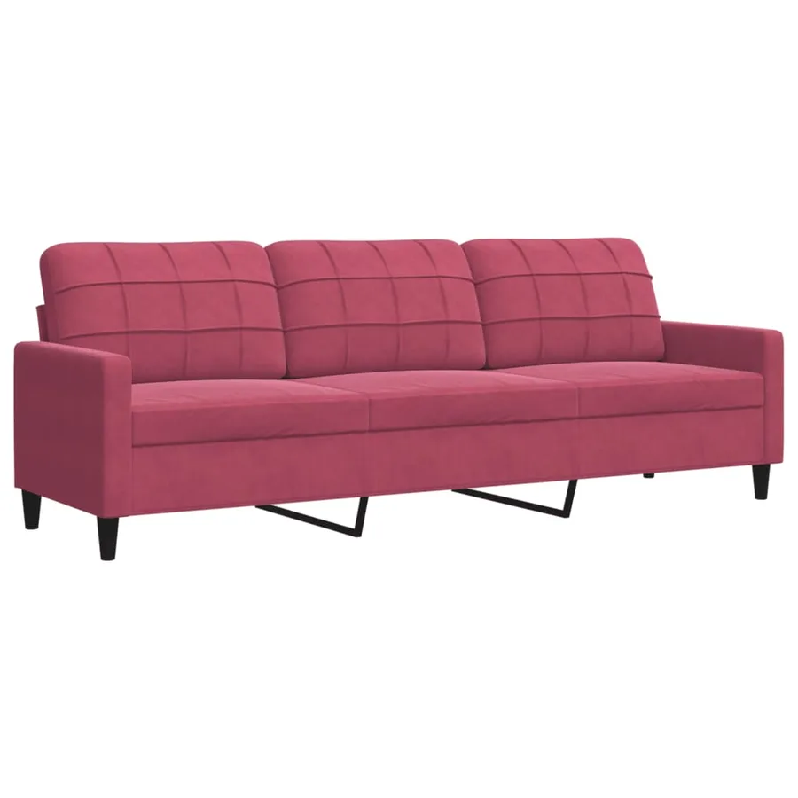 Ensemble de canapés 3 pcs avec coussins et traversins velours - 4