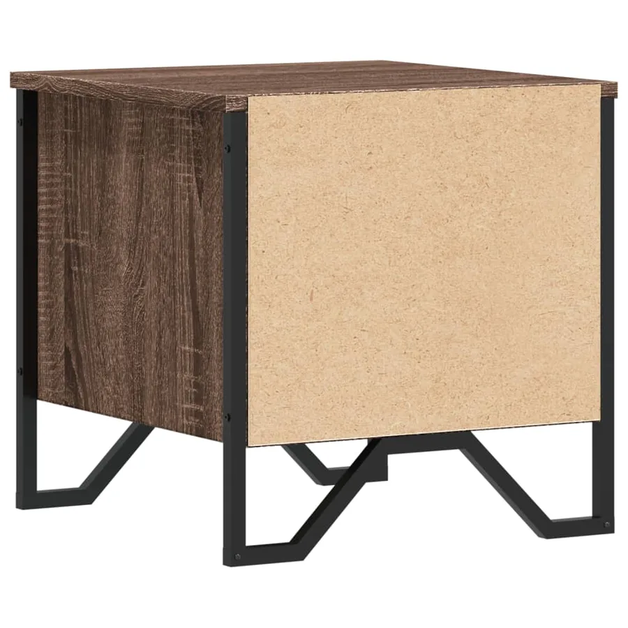 Table de chevet chêne marron 40x41x40 cm bois d’ingénierie - 8