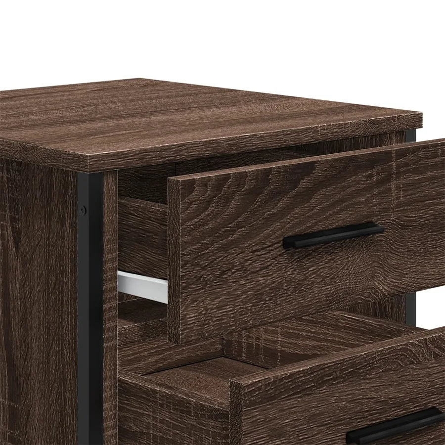 Table de chevet chêne marron 40x41x40 cm bois d’ingénierie - 9