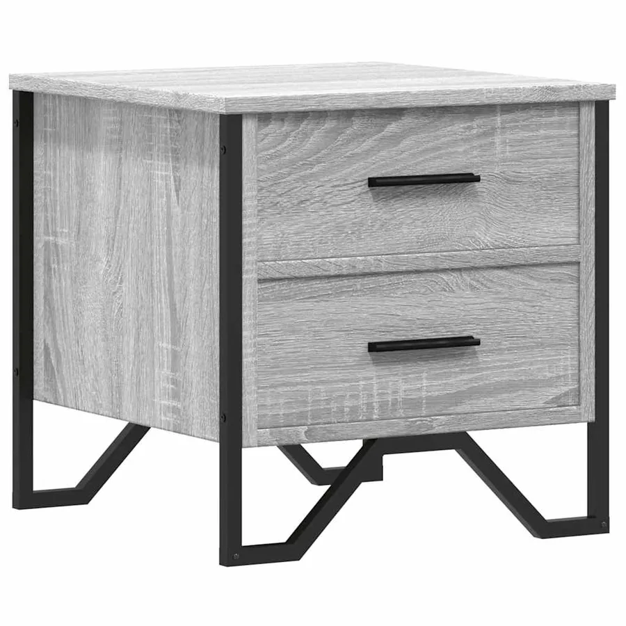 Table de chevet sonoma gris 40x41x40 cm bois d'ingénierie - 2