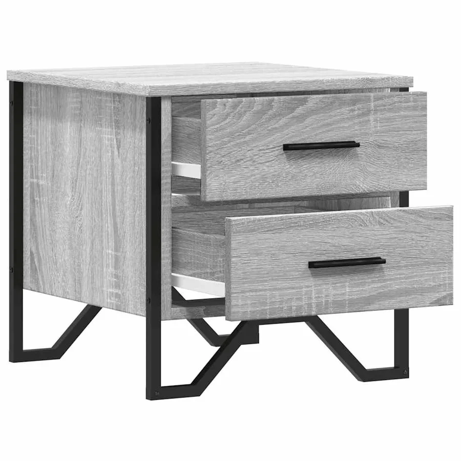 Table de chevet sonoma gris 40x41x40 cm bois d'ingénierie - 6