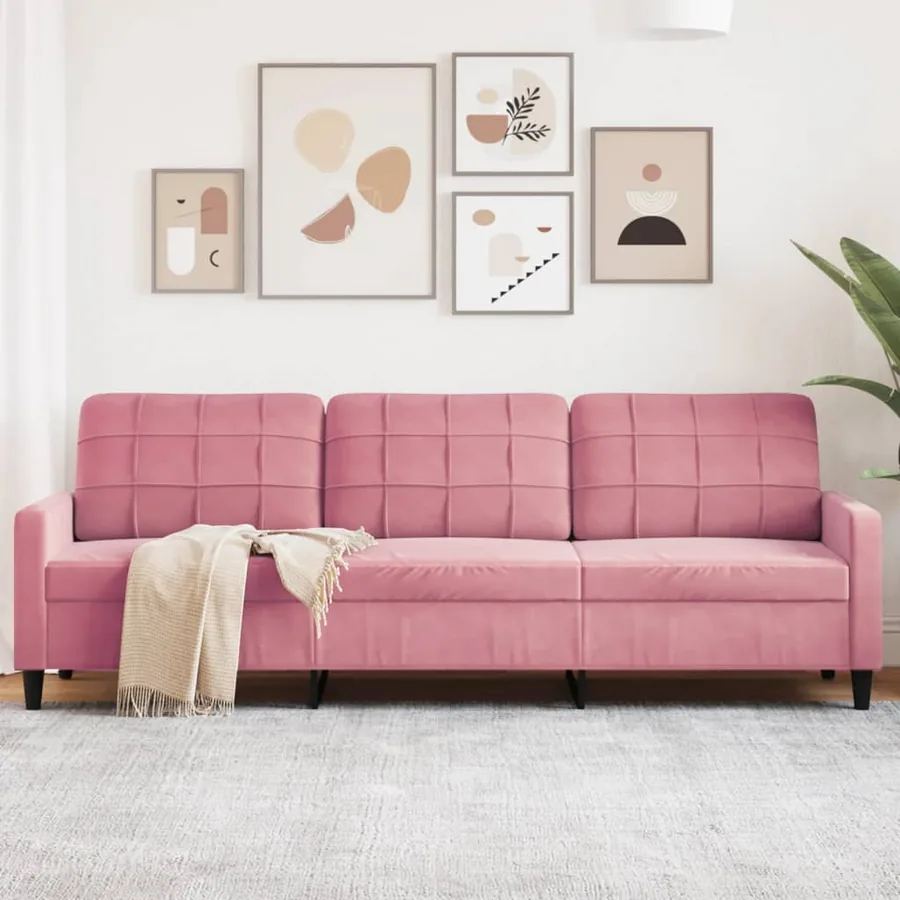Canapé à 3 places Rose 210 cm Velours