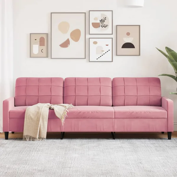 Canapé à 3 places Rose 210 cm Velours