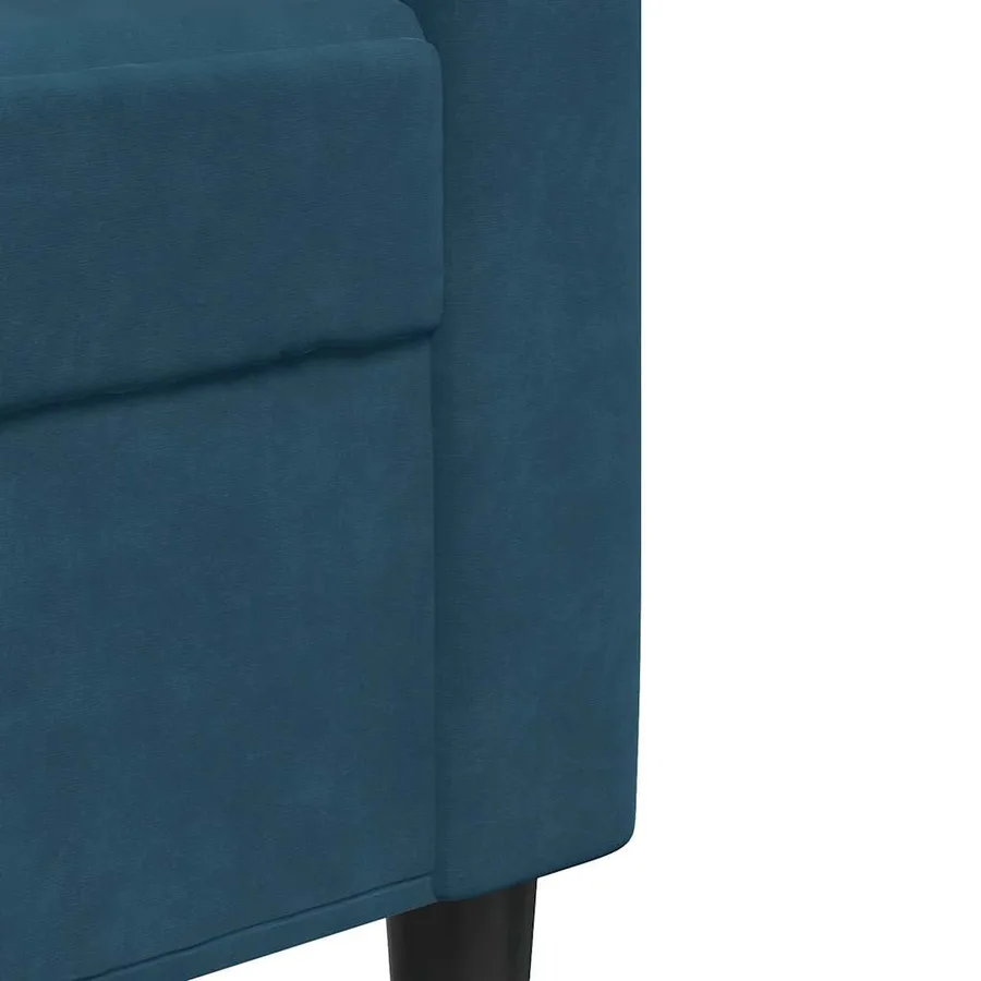 Ensemble de canapés 3pcs et coussins et traversins bleu velours - 8