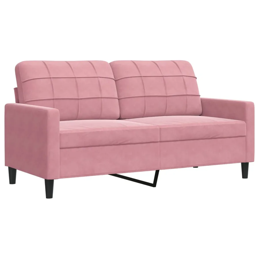 Ensemble de canapés 2 pcs avec coussins Rose Velours - 4
