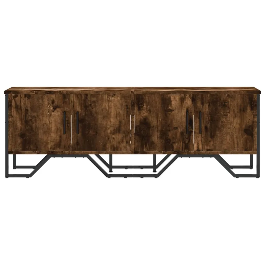 Meuble TV chêne fumé 122x34x41 cm bois d'ingénierie - 4