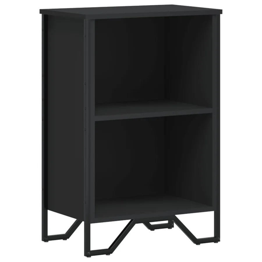 Bibliothèque noir 50x31x74,5 cm bois d'ingénierie - 2