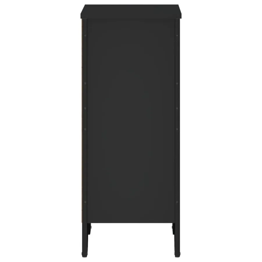 Bibliothèque noir 50x31x74,5 cm bois d'ingénierie - 5