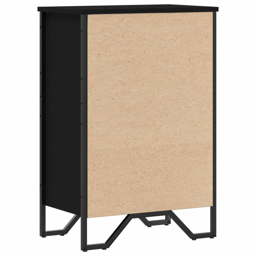 Bibliothèque noir 50x31x74,5 cm bois d'ingénierie - 6
