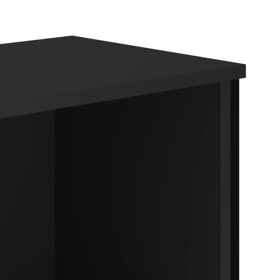 Bibliothèque noir 50x31x74,5 cm bois d'ingénierie - 7