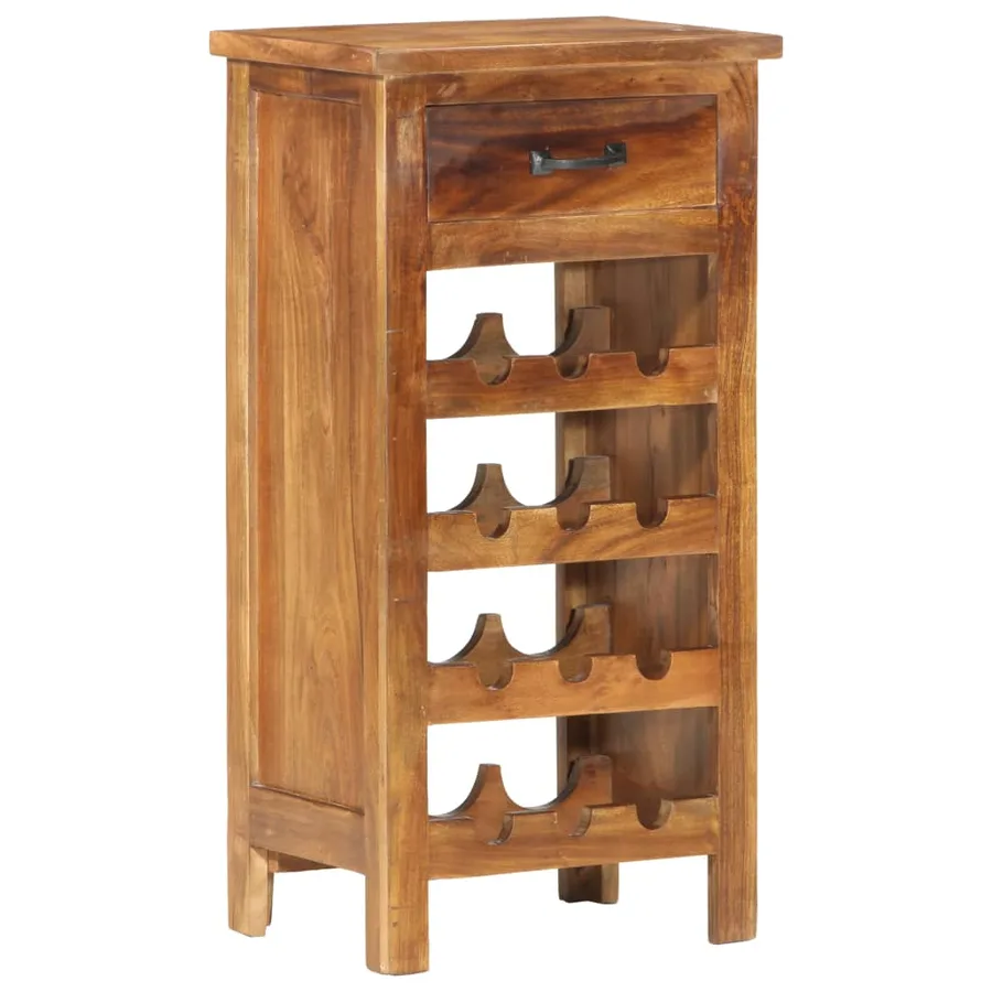 Casier à bouteilles 40x30x80 cm Bois d'acacia massif - 10