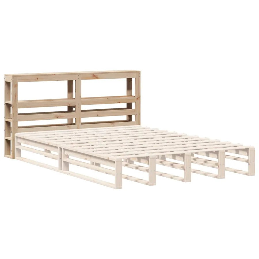 Tête de lit avec étagères 120 cm bois massif de pin - 4