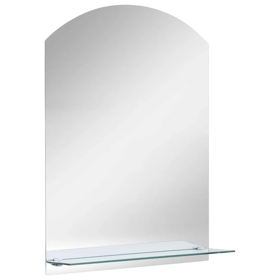 Miroir mural avec étagère 20x40 cm Verre trempé - 2