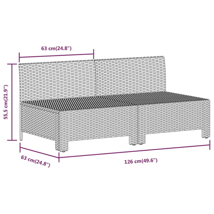 Salon de jardin 10 pcs avec coussins Gris Résine tressée - 11