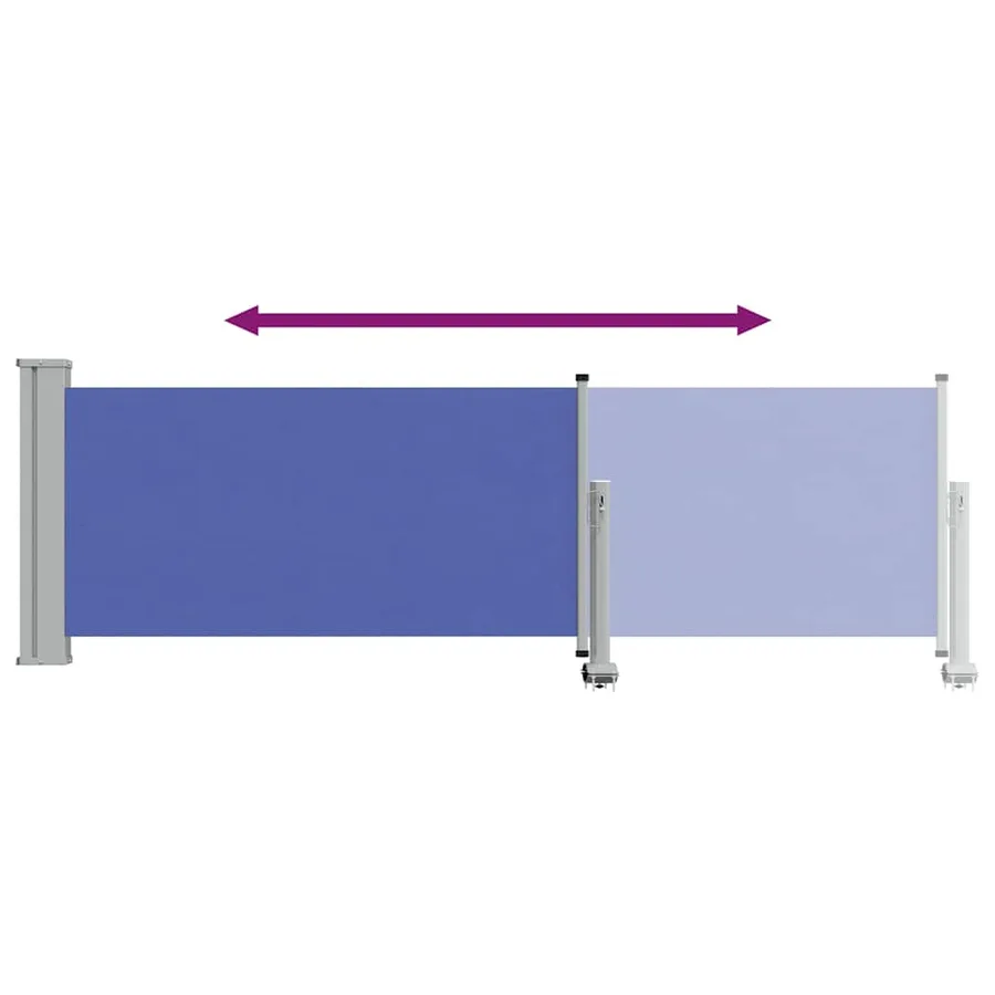 Auvent latéral rétractable de patio 80x300 cm Bleu - 7