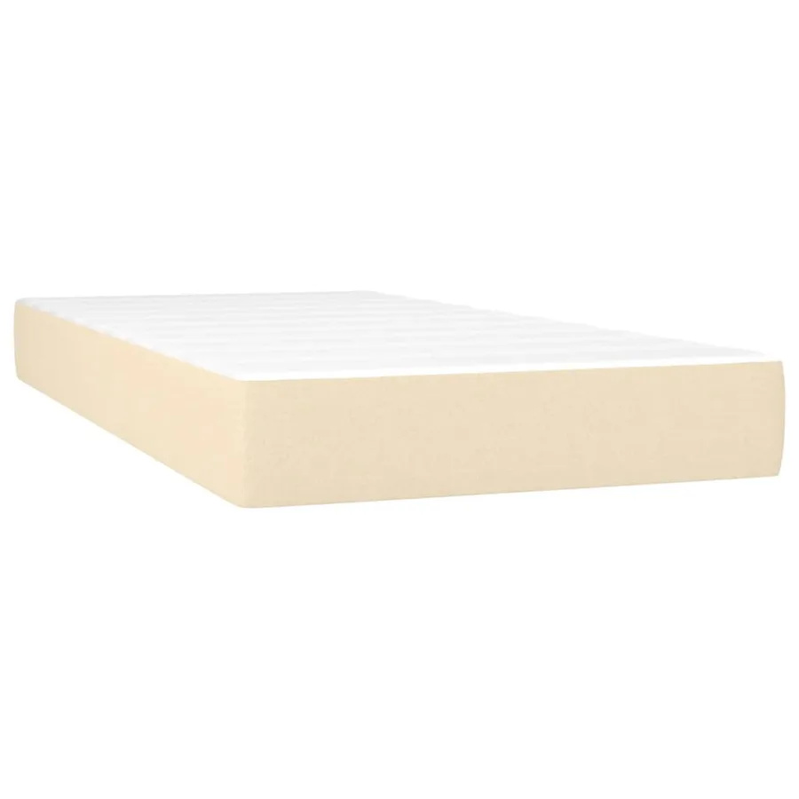 Sommier à lattes de lit avec matelas Crème 200x200 cm Tissu - 5