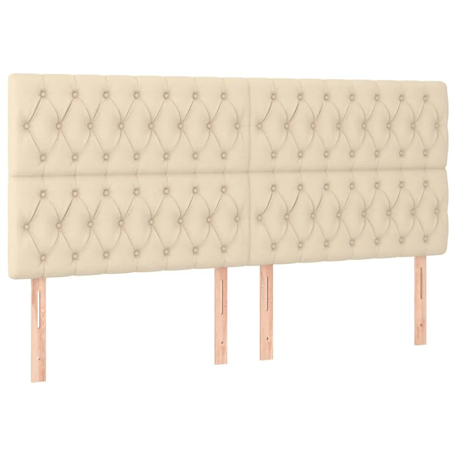 Sommier à lattes de lit avec matelas Crème 200x200 cm Tissu - 6
