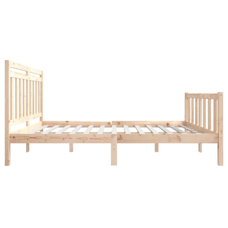Cadre de lit sans matelas bois massif 140x200 cm - 5