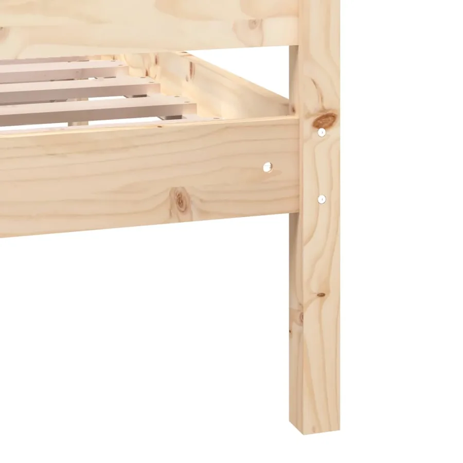 Cadre de lit sans matelas bois massif 140x200 cm - 7