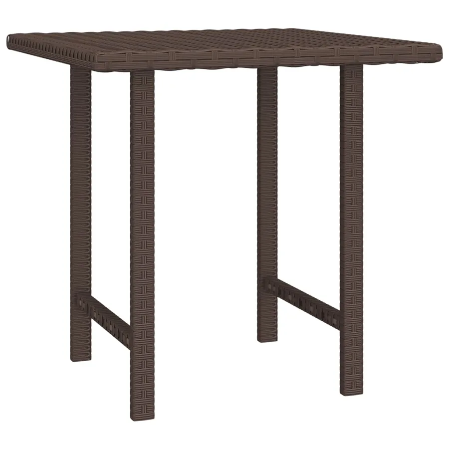 Tables d'appoint de jardin 3 pcs marron résine tressée - 4