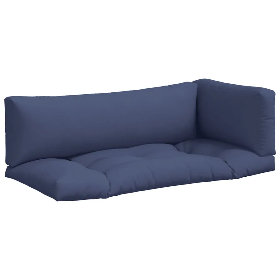 Coussins de palette lot de 3 bleu marine tissu oxford - 2