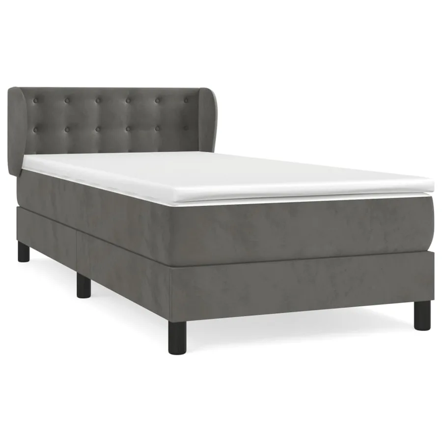 Sommier à lattes de lit avec matelas Gris foncé 100x200 cm - 2
