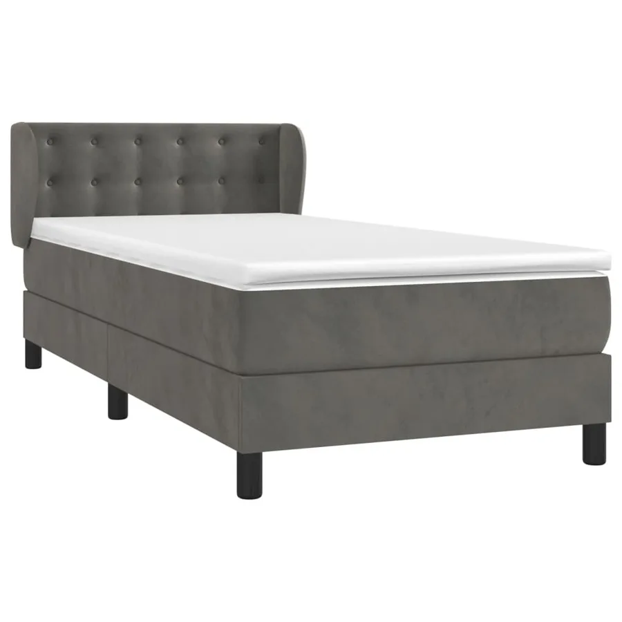 Sommier à lattes de lit avec matelas Gris foncé 100x200 cm - 3