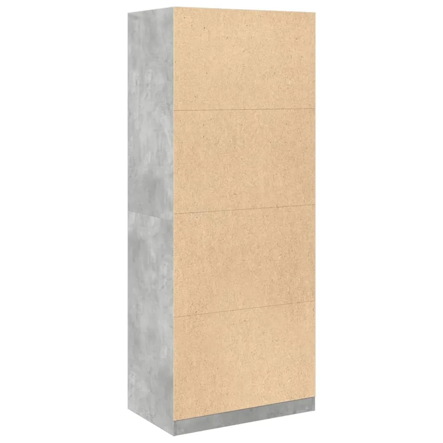 Garde-robe gris béton 80x50x200 cm bois d'ingénierie - 6