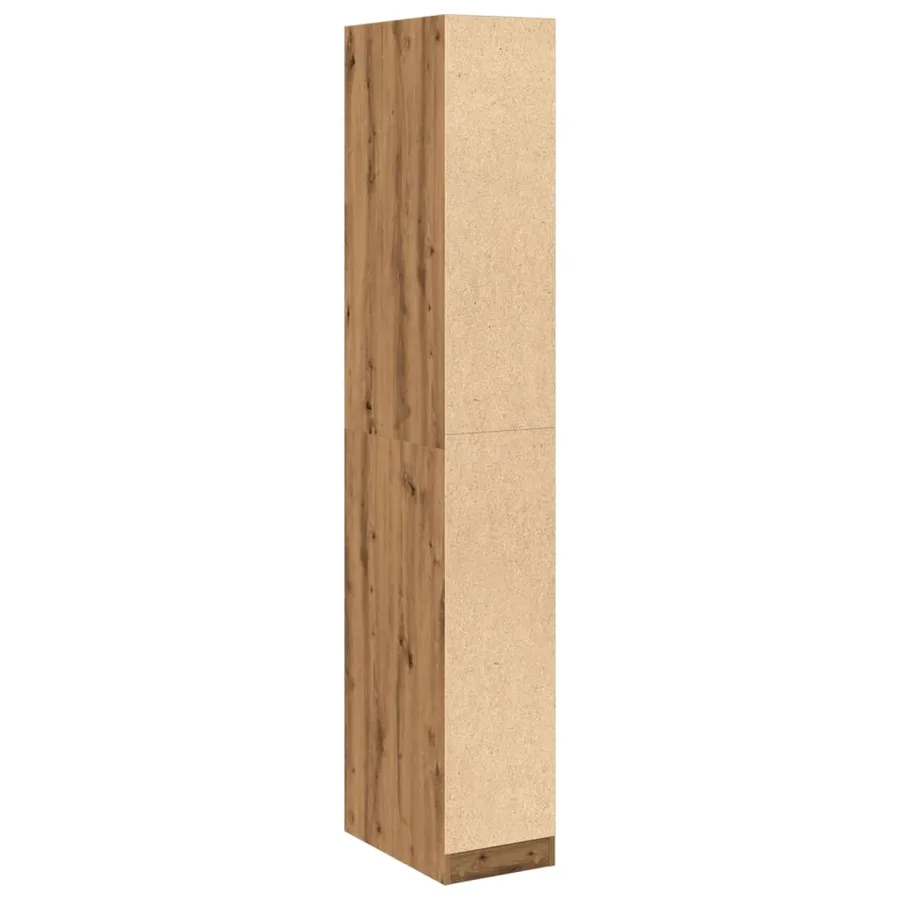 Garde-robe chêne artisanal 30x50x200 cm bois d'ingénierie - 6