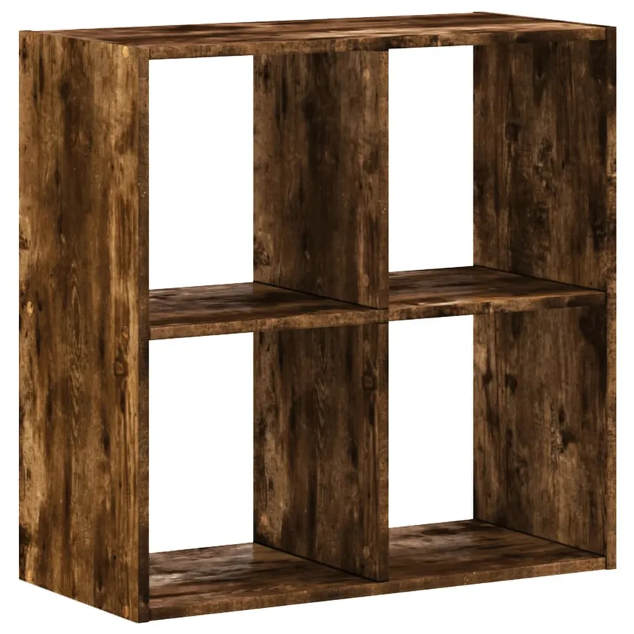 Bibliothèque chêne fumé 68,5x32x68,5 cm bois d'ingénierie - 2
