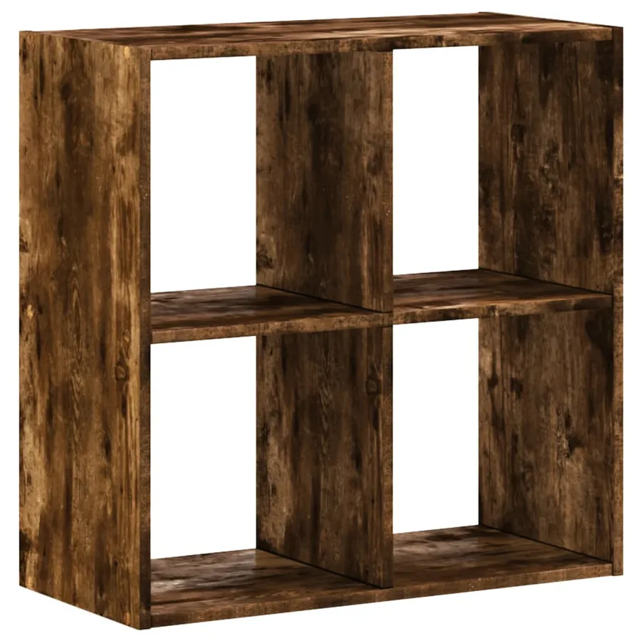 Bibliothèque chêne fumé 68,5x32x68,5 cm bois d'ingénierie - 5