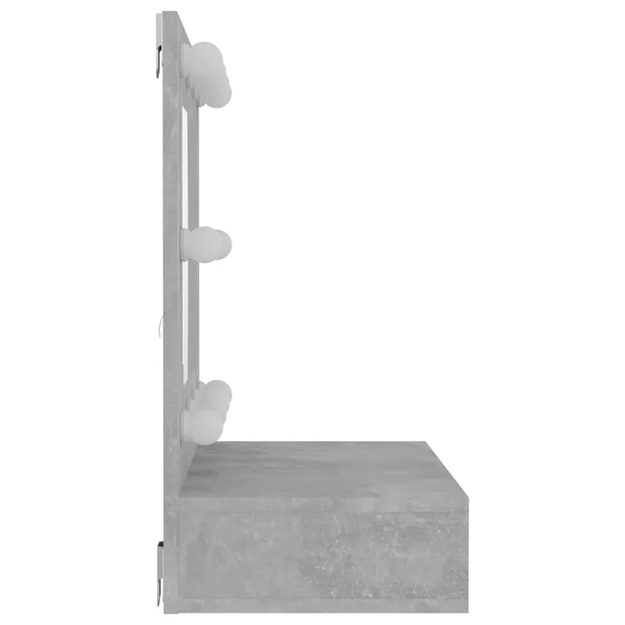 Armoire à miroir avec LED Gris béton 60x31,5x62 cm - 6