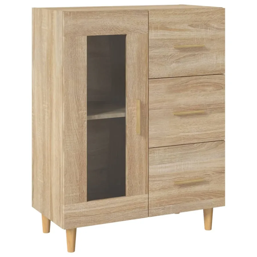 Buffet chêne sonoma 69,5x34x90 cm bois d'ingénierie - 2