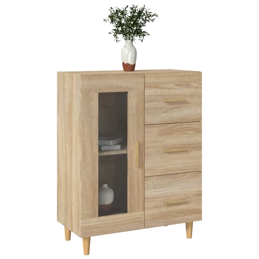 Buffet chêne sonoma 69,5x34x90 cm bois d'ingénierie - 4