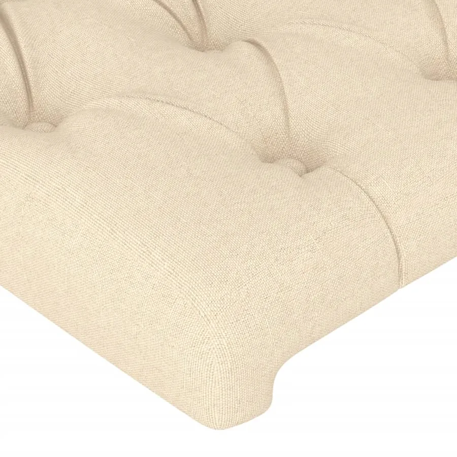 Cadre de lit sans matelas crème 120x200 cm tissu - 10