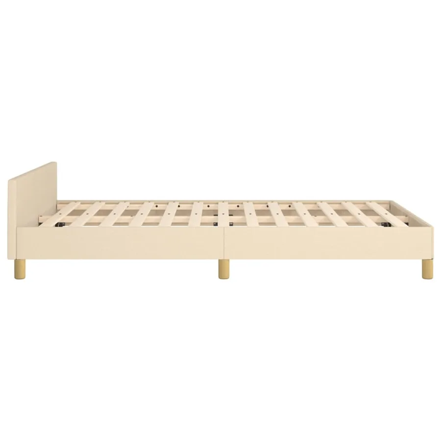 Cadre de lit sans matelas crème 120x200 cm tissu - 7