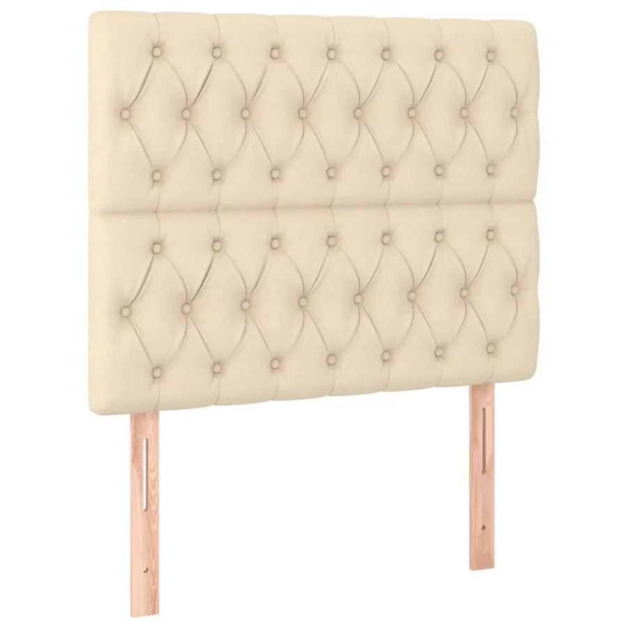 Cadre de lit sans matelas crème 120x200 cm tissu - 9