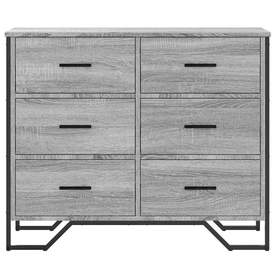 Commode sonoma gris 91x35,5x74,5 cm bois d'ingénierie - 4