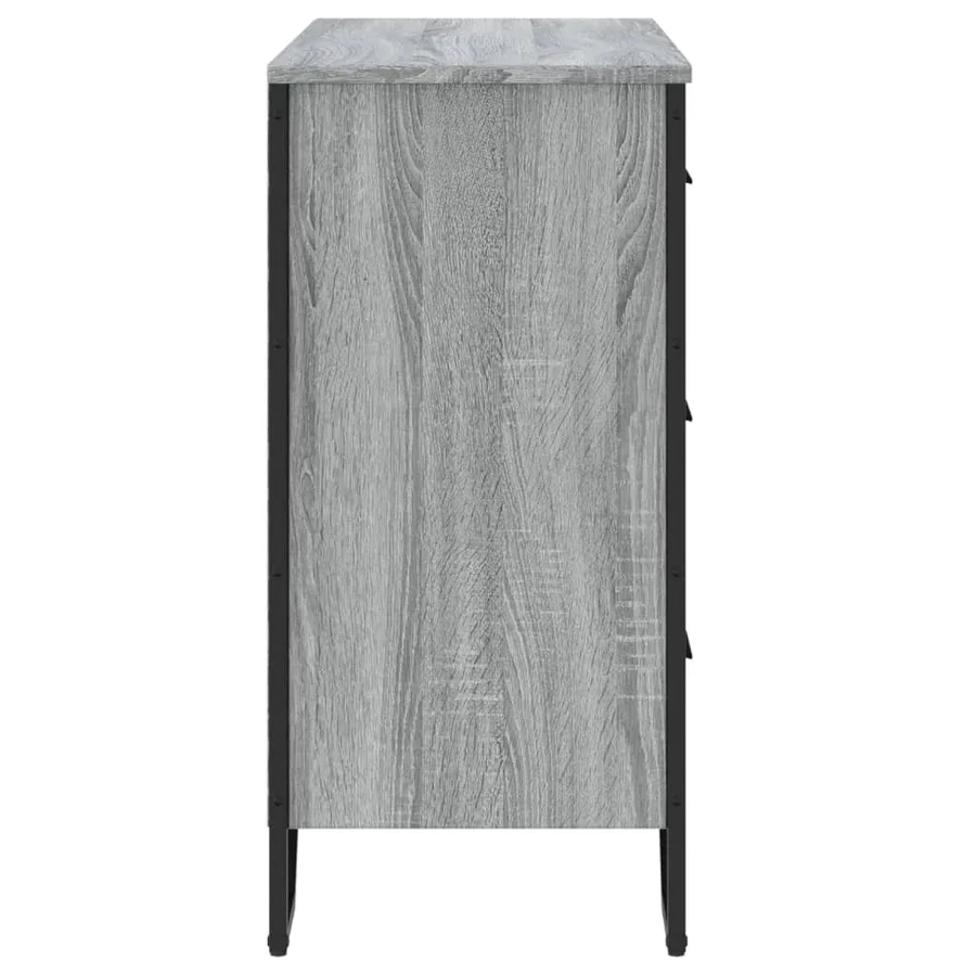 Commode sonoma gris 91x35,5x74,5 cm bois d'ingénierie - 5