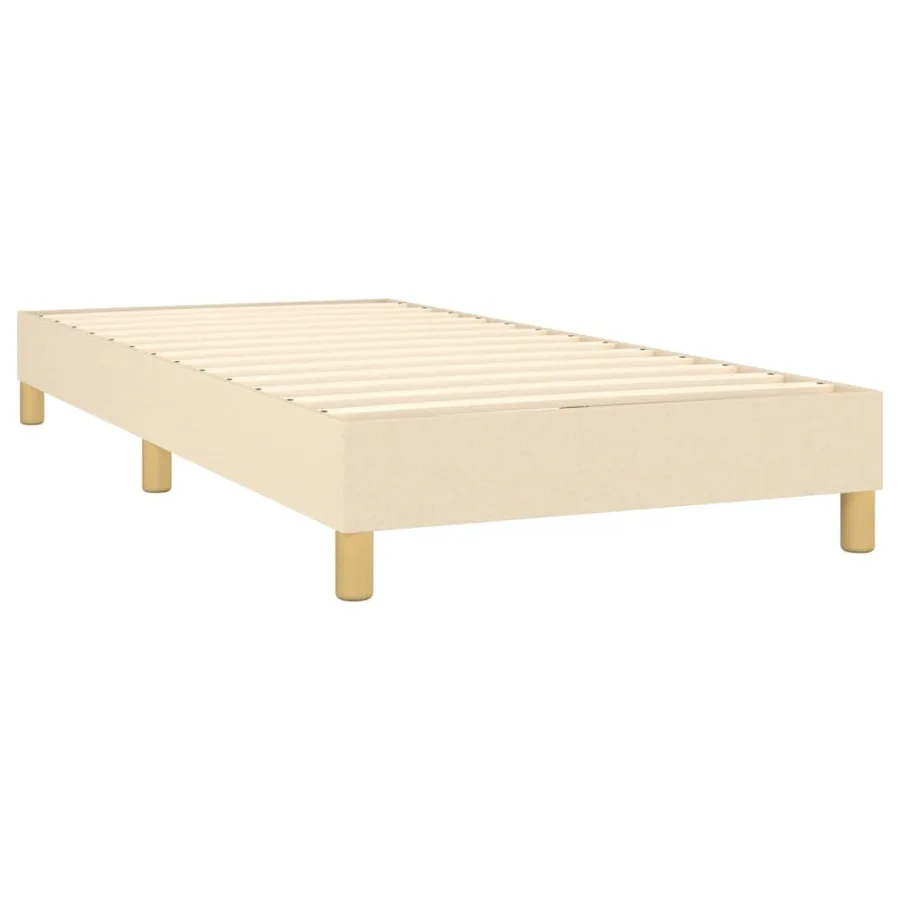 Sommier à lattes de lit avec matelas LED Crème 100x200 cm Tissu - 5