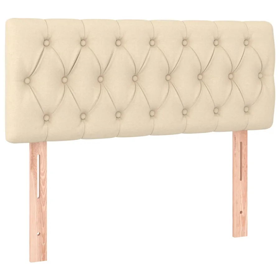 Sommier à lattes de lit avec matelas LED Crème 100x200 cm Tissu - 7