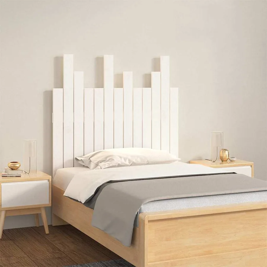 Tête de lit murale Blanc 82,5x3x80 cm Bois massif de pin