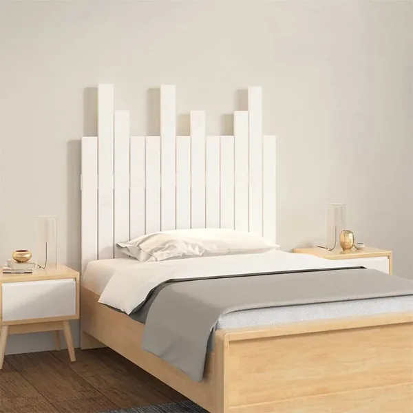 Tête de lit murale Blanc 82,5x3x80 cm Bois massif de pin