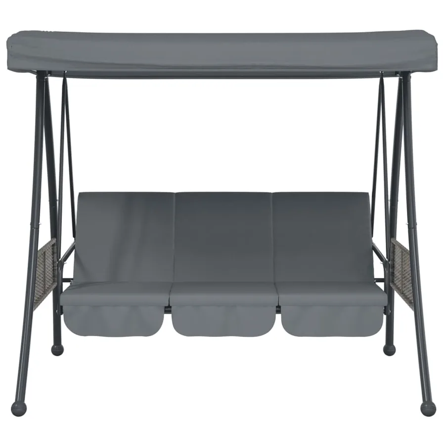 Balancelle de jardin avec auvent réglable gris foncé acier - 5