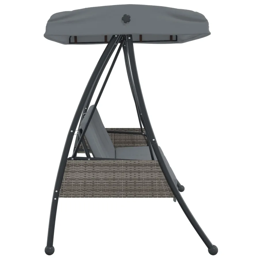 Balancelle de jardin avec auvent réglable gris foncé acier - 6