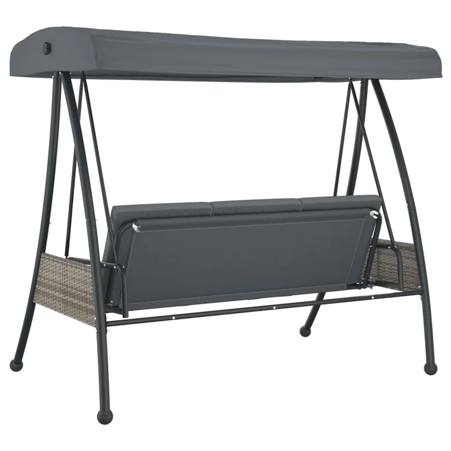 Balancelle de jardin avec auvent réglable gris foncé acier - 7