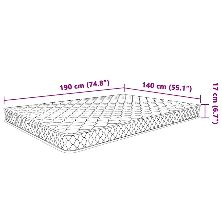 Matelas en mousse à mémoire de forme blanc 140x190x17 cm doux - 8